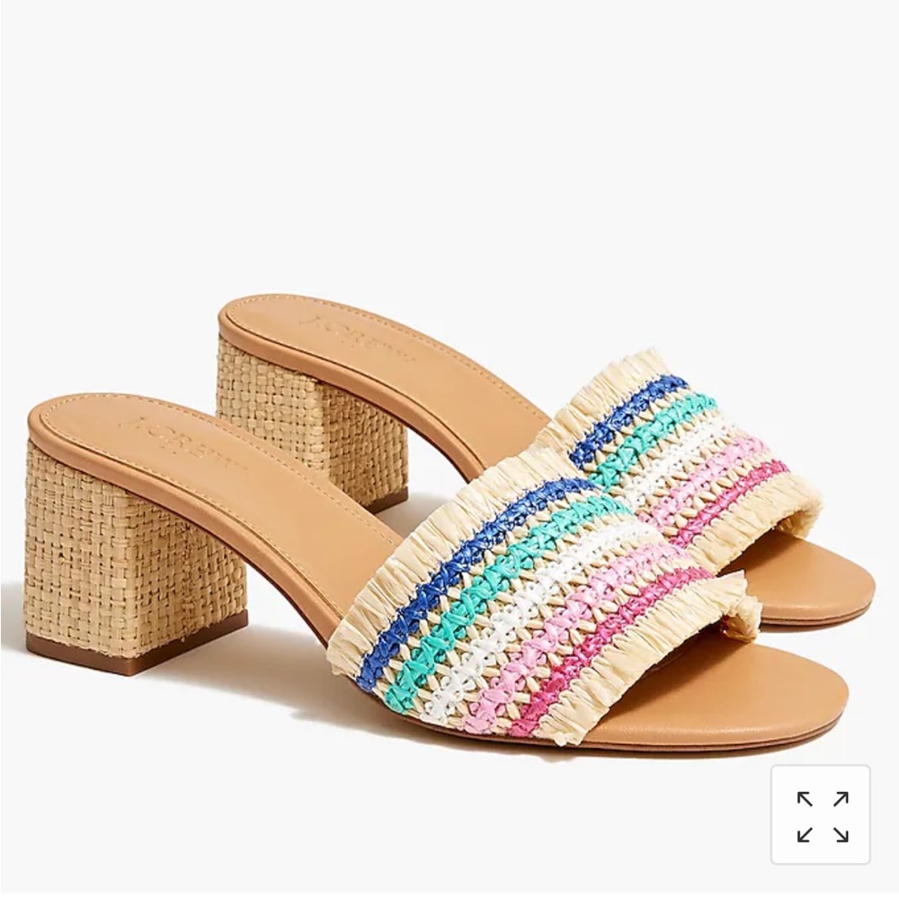 J. Crew Faux Raffia Heeled Sandals
